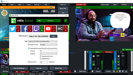 Integrate vMix Social with your GT Titles